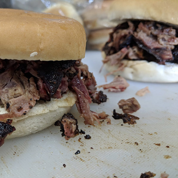 smoke and sow brisket sandwich